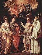 Guido Reni Marienkronung mit Hl. Katharina von Alexandrien, Hl. Johannes Evangelist, Hl. Johannes der Taufer, Hl. Romuald von Camaldoli Germany oil painting artist